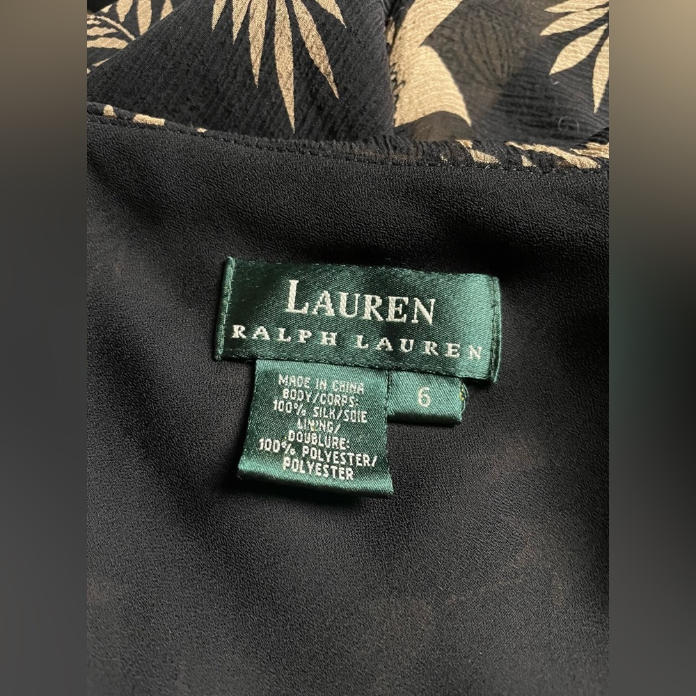 Ralph Lauren Floral Black and Cream Dress - Picture 6 of 6